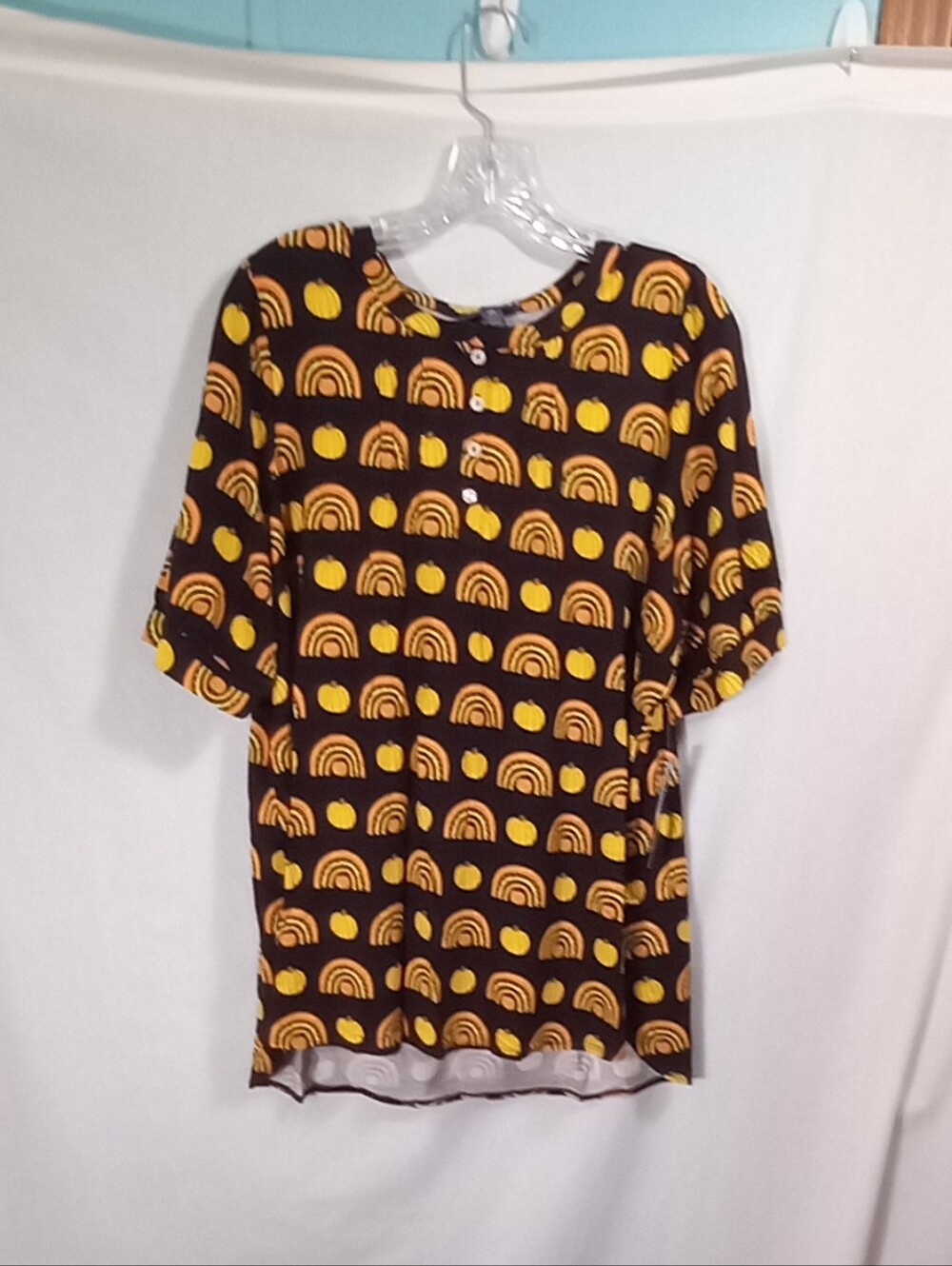 Modcloth Black Orange Winning Them Over Short Sleeve Blouse Multiple Sizes NWT